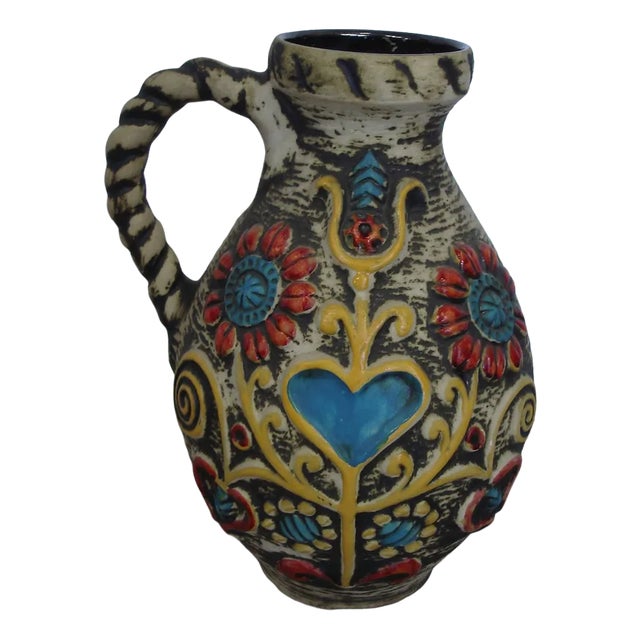 Mid-Century Art Pottery German Bay Ceramic Jug by Fat Lava, 1960s For Sale