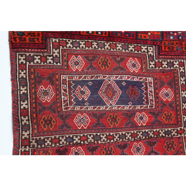 Mid 20th Century Vintage Kurdish Bahtiyari Tribal Textile – Rug, Kilim & Embroidery for Floor - 3' 2'' X 7' 3'' For Sale - Image 5 of 12