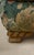 Wood Vintage Botanical Tapestry Ottoman on Carved Hardwood Feet For Sale - Image 7 of 8