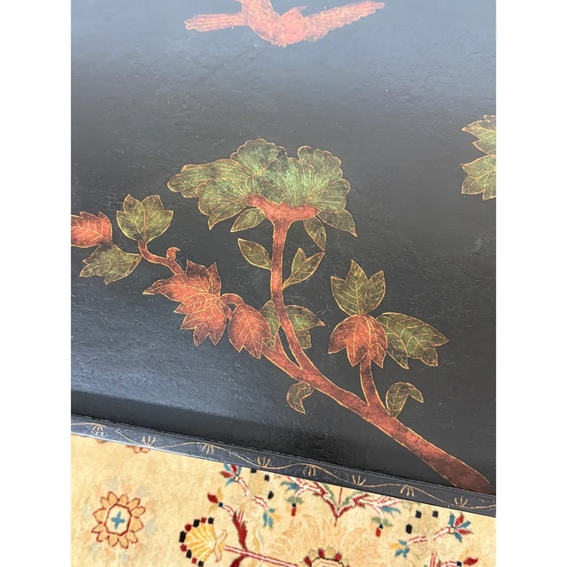 Brown Hollywood Regency Bamboo With Lacquer Tray Table For Sale - Image 8 of 12