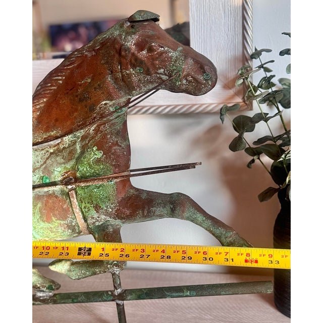Antique Copper Horse & Sulky Weathervane For Sale - Image 6 of 8