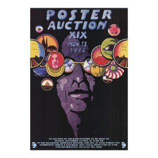 1994 Jan Sawka 'Poster Auction XIX' Vintage Multicolor,Purple Offset Lithograph For Sale
