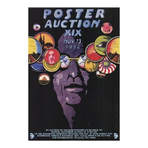 1994 Jan Sawka 'Poster Auction XIX' Vintage Multicolor,Purple Offset Lithograph