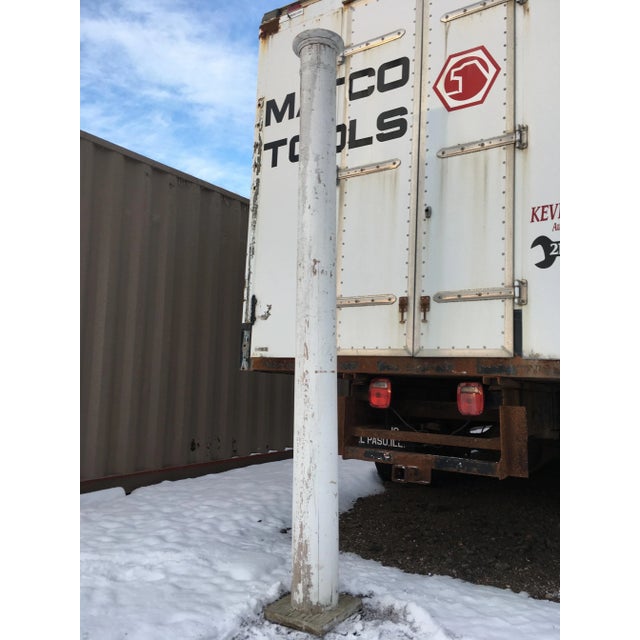 American hardwood architectural column with top cap mounted on green pressure treated plate, circa late 19th century.