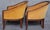 Pair of Vintage Art Deco Revival Hollywood Regency Barrel Back Lounge Chairs in Faux Tortoiseshell Finish For Sale - Image 4 of 11
