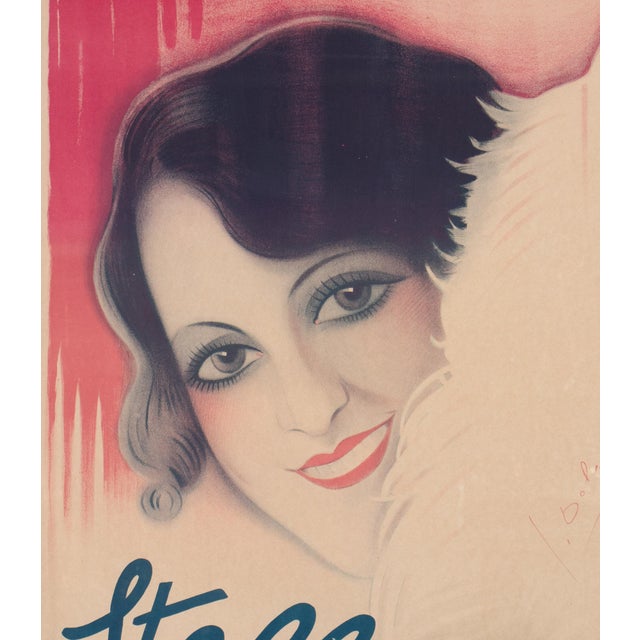Large French Art Deco Movie Poster of Stella Dargis Poster by Dola For Sale In Chicago - Image 6 of 12