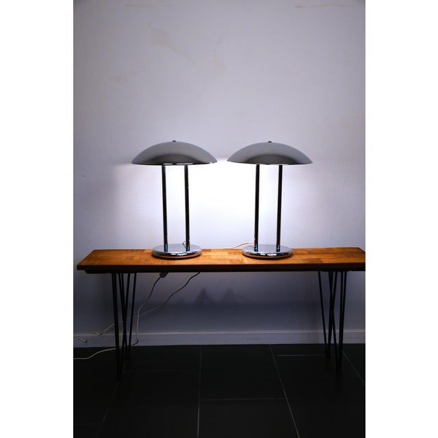 Ikea Vintage Barad Chrome Table Lamps by Robert Sonneman for Ikea, 1992s, Set of 2 For Sale - Image 4 of 8