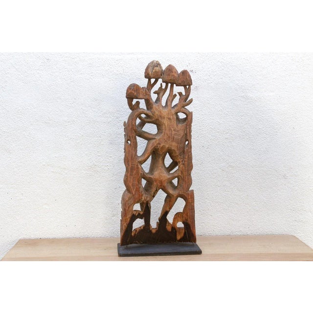Wood The Forest Dancer Antique Southeast Asian Wood Carving For Sale - Image 7 of 10