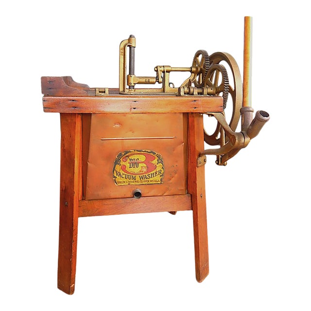 Early 1900's Antique Barlow & Selig 'Big 3' Copper Tub Vacuum Washing Machine For Sale