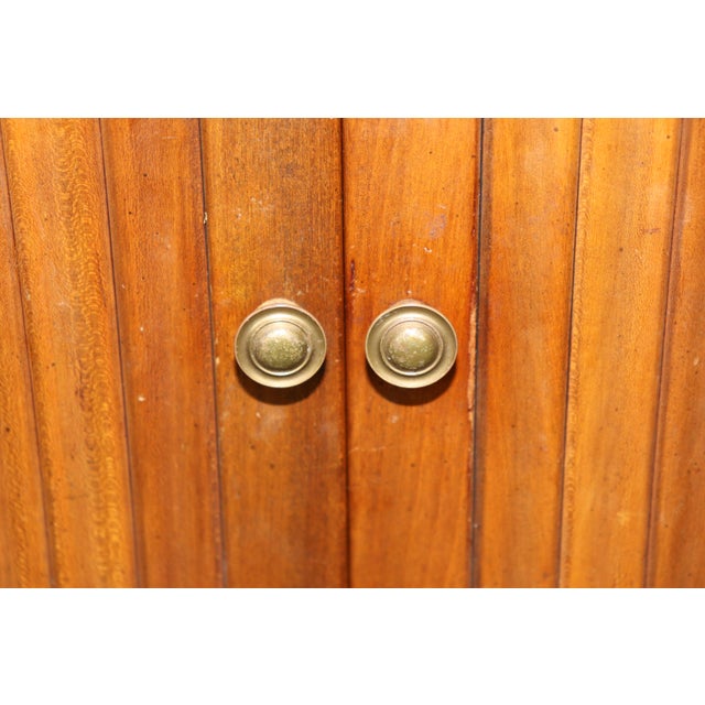 Vintage Louis XVI Directoire Style Brass Mounted High Chest by Kindel For Sale - Image 9 of 13