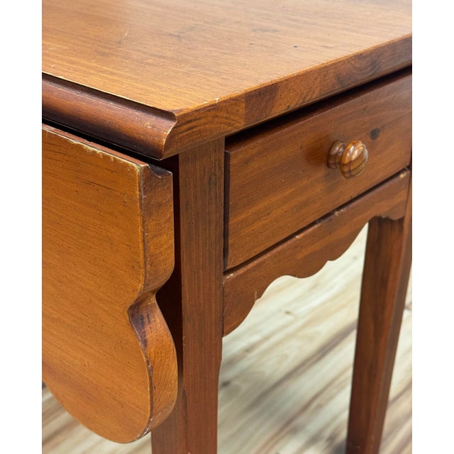 Vintage Broyhill Pine Drop Leaf Side Table For Sale - Image 16 of 16