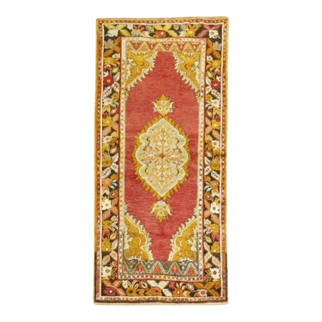 Vintage Zabihi Collection Turkish Anatolian Red Scatter Rug - 3'2" x 6' For Sale