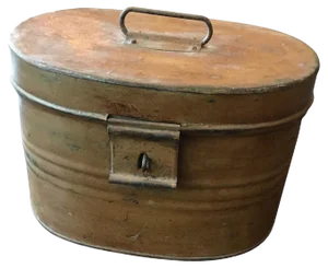 19th Century Metal Hat Box in Trompe Loeil, 1875