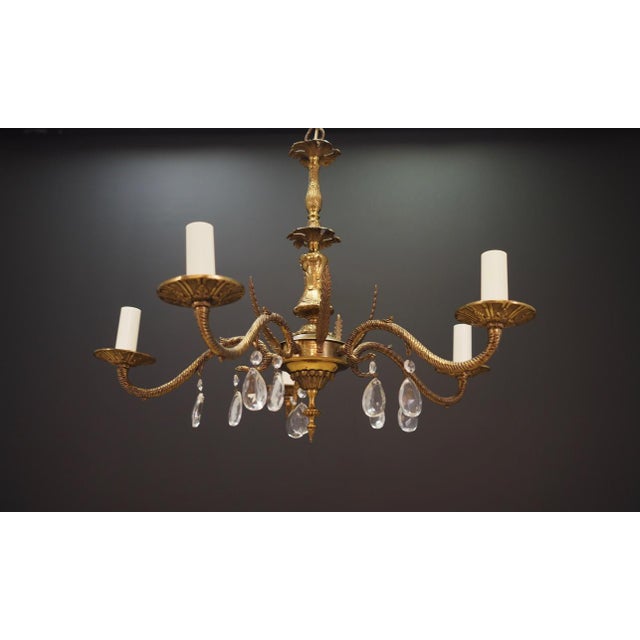 Danish Brass Chandelier, 1960s For Sale - Image 3 of 8