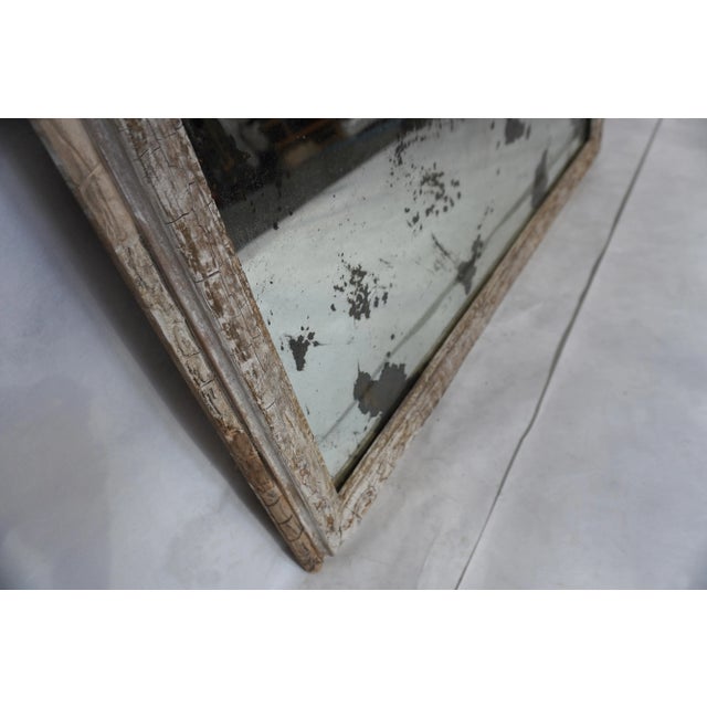 Antique White Italian Antiqued Mirror With Painted Wood C 1930s From Mla For Sale - Image 8 of 10