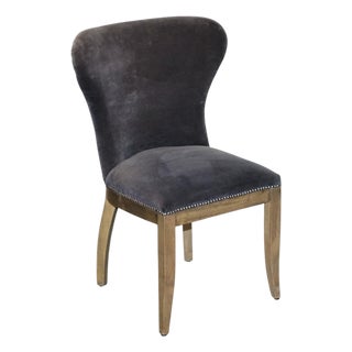 Vintage Richmond Desk or Dining Chair in Navy Velvet with Studs from Halo For Sale