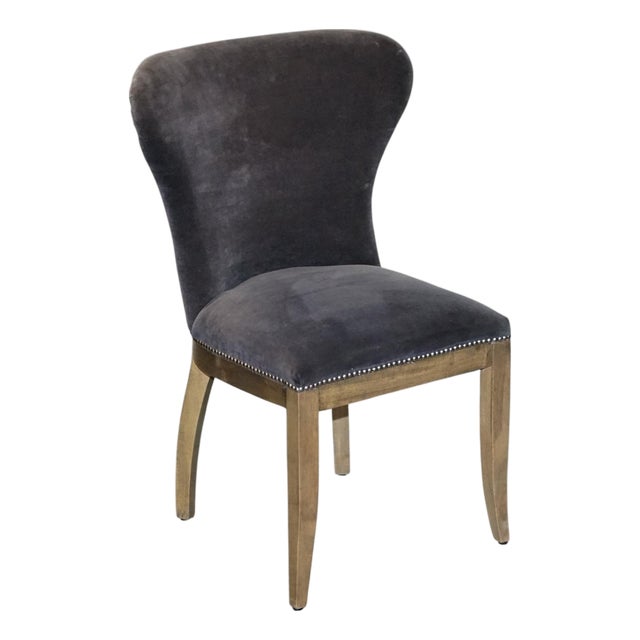 Vintage Richmond Desk or Dining Chair in Navy Velvet with Studs from Halo For Sale