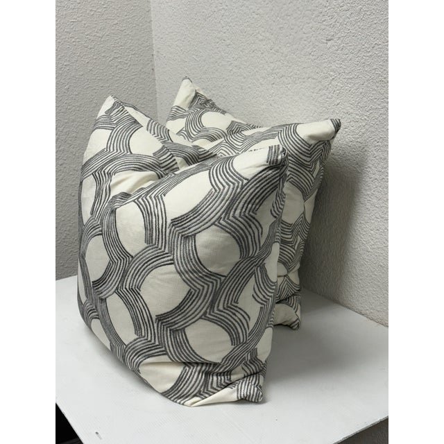 Modern Thom Filicia Home for Eastern Accents Veer Throw Pillows, Pair For Sale - Image 3 of 12