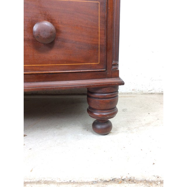 Mid-Atlantic Chippendale Inlaid Mahogany Bow Front Chest of Drawers For Sale In Philadelphia - Image 6 of 17
