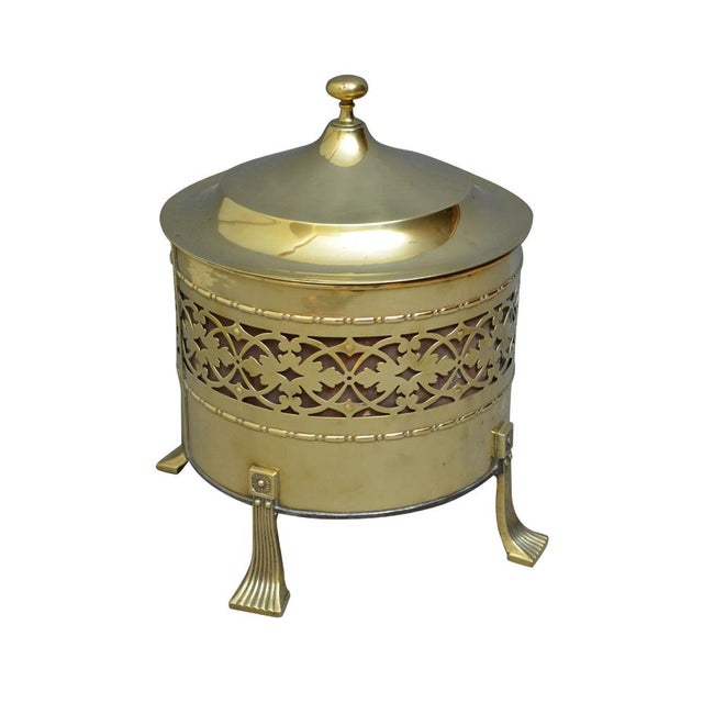 Antique Edwardian Brass Coal Bucket, 1900s For Sale - Image 3 of 9