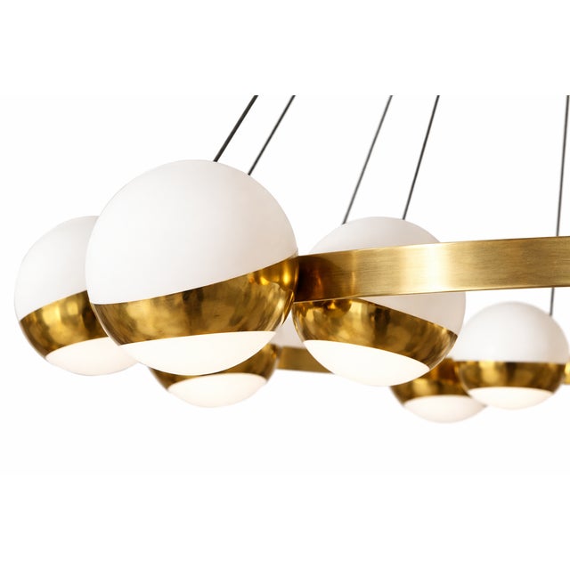 Mid-Century Modern Large Ring Ceiling Lamp with Spheres from Stilnovo, 1950s For Sale - Image 3 of 4