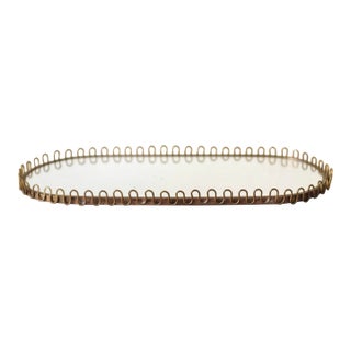 1950s Swedish Modern Oval Brass Mirror Tray For Sale