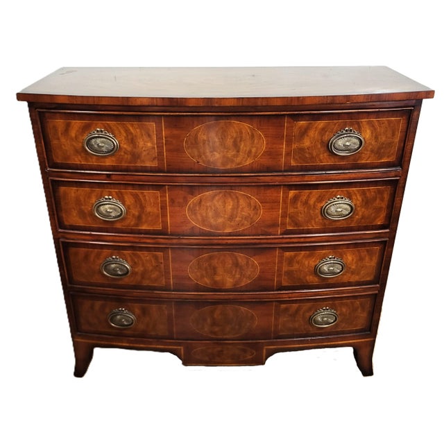 Vintage English Regency Style Carved Walnut Commode Chest by Theodore Alexander For Sale - Image 10 of 18