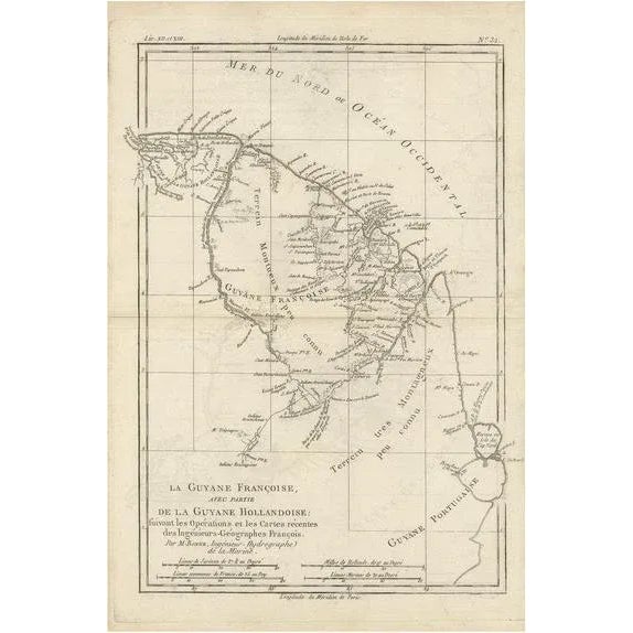 Antique Map of South America Depicting Guayana, 1780 For Sale - Image 5 of 5
