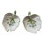 Pair of Painted Ceramic Leaf Dishes For Sale