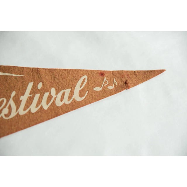 :: Vintage circa 1940s Musical Festival Chicago Illinois felt flag souvenir banner pennant, held in Soldier Field. Has...