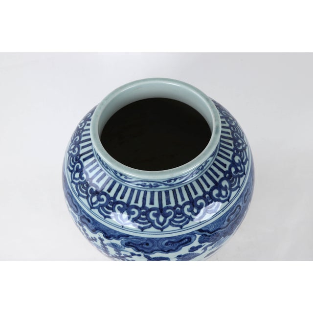 19th Century Ching Dynasty Blue and White Temple Vase Chairish