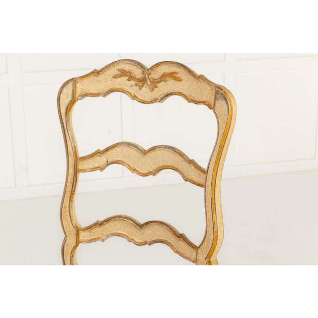 Textile French Painted Chairs, 1940s, Set of 8 For Sale - Image 7 of 14