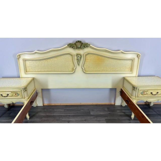 Vintage French Double Bed with Bedside Tables For Sale - Image 8 of 18