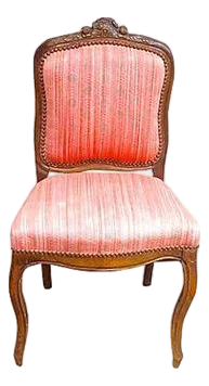 Antique Carved & Upholstered French Side Chair