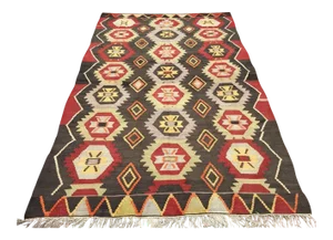 Vintage Turkish Kilim Rug - 68.5" X 110"