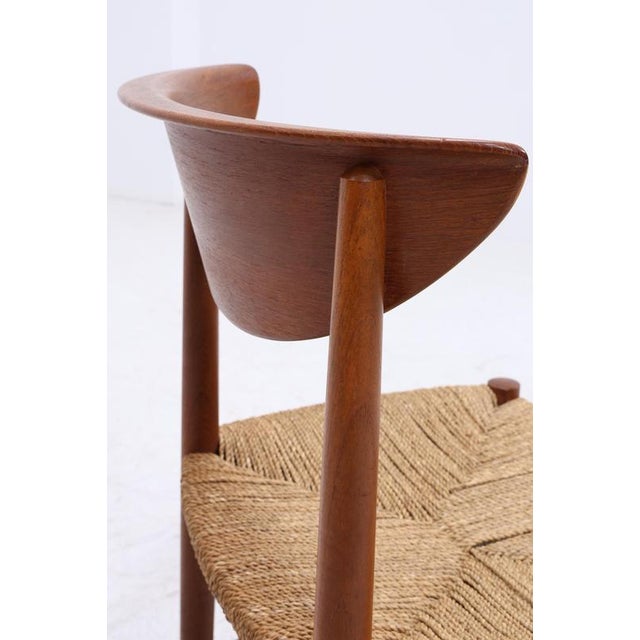 Brown Mid-Century Danish Teak and Cord Chairs by Peter Hvidt & Orla Molgaard-Nielsen, Set of 2 For Sale - Image 8 of 11