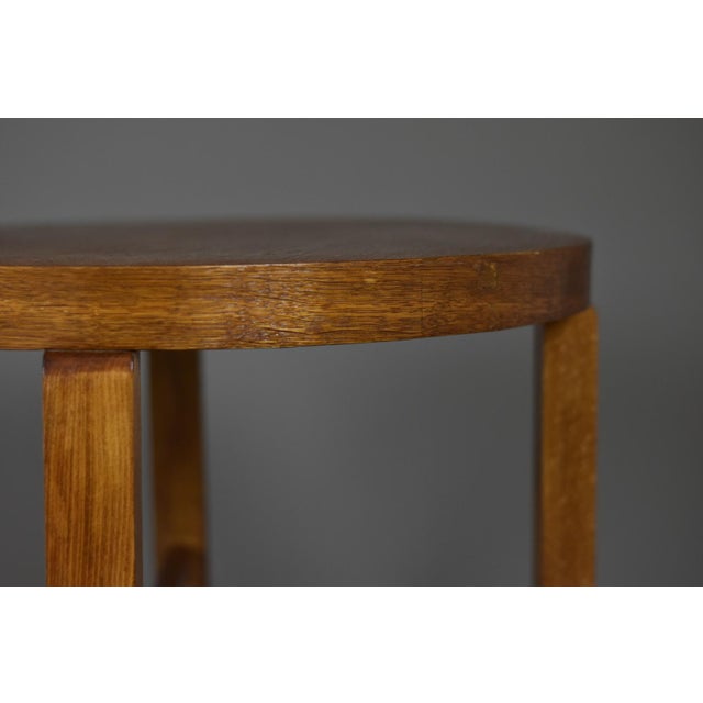 Brown Vintage Polish Dark-Oiled Oak Veneer Side Table, 1930s For Sale - Image 8 of 13