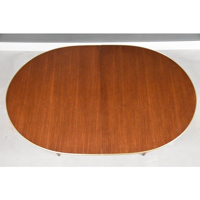 1960s Refinished 128” Paul McCobb Connoisseur Mahogany and Brass Dining Table For Sale - Image 9 of 10