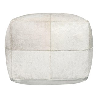 Ivory Hide Pouf Ottoman For Sale