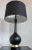 Wood American Mid-Century Black Ceramic Table Lamp With Brass and Wood Base, 1960s For Sale - Image 7 of 10