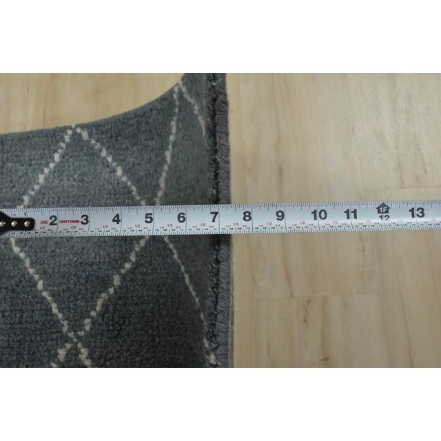 Moroccan Rug 8’4” X 9’10” Blue Wool Contemporary Hand-Knotted Carpet For Sale - Image 11 of 12