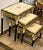 French French Style Nesting Tables – Set of 3 With Glass Tops, Black Frames & Floral Center Detail For Sale - Image 3 of 3