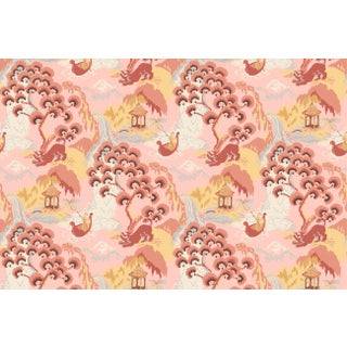 Old Peking Bahama Pink Fabric Sample For Sale