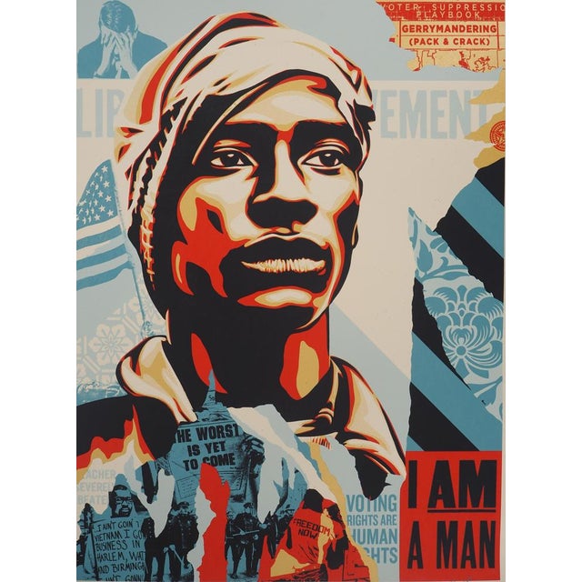 Shepard fairey aka obey giant (1970) voting rights are human rights original color screen print signed and dated 2020 in...