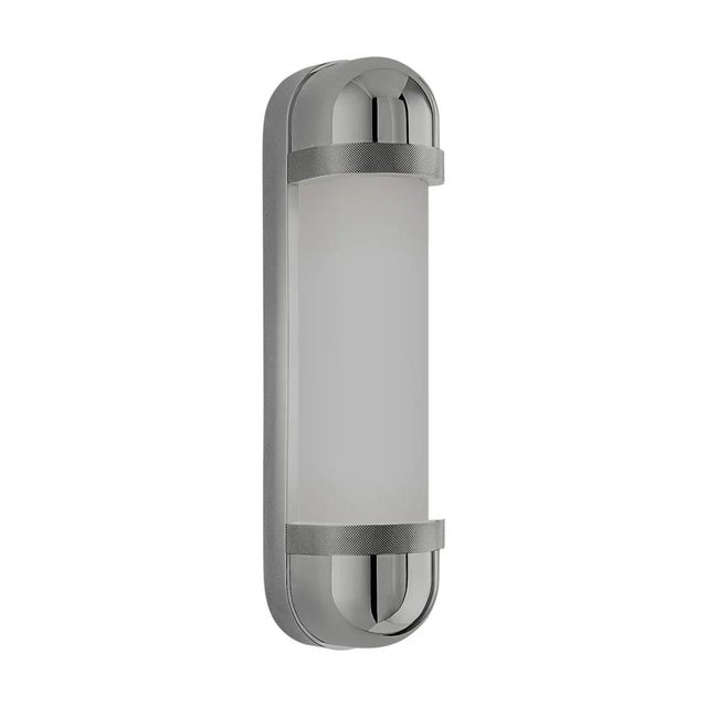 Not Yet Made - Made To Order Polished Chrome With Matt Opal Glass Bathroom Wall Light For Sale - Image 5 of 5