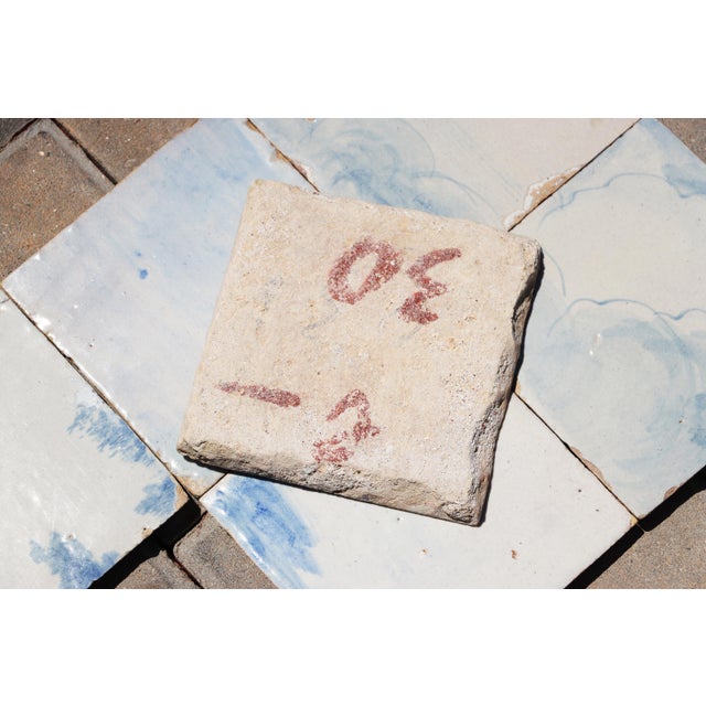 Antique 18th Century Portuguese Tiles Set of Six Featuring Soft Horizon and Cloud Motifs For Sale - Image 9 of 9
