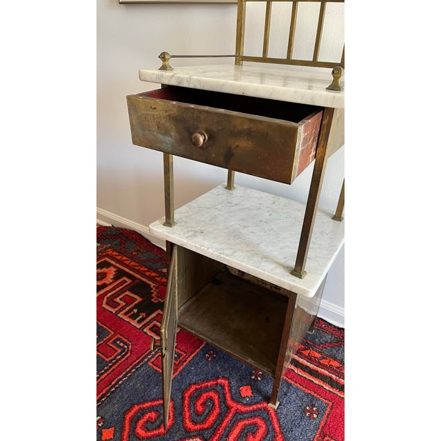 Antique European Wash Stand Marble Top 1920s For Sale - Image 9 of 10