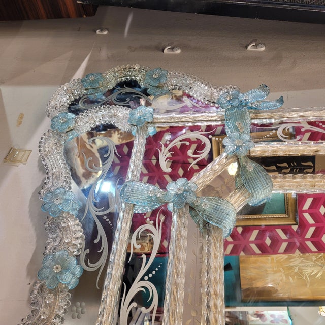 Acid Etched Murano Glass Mirror from Ongaro e Fuga, Italy, 1960s For Sale - Image 17 of 18