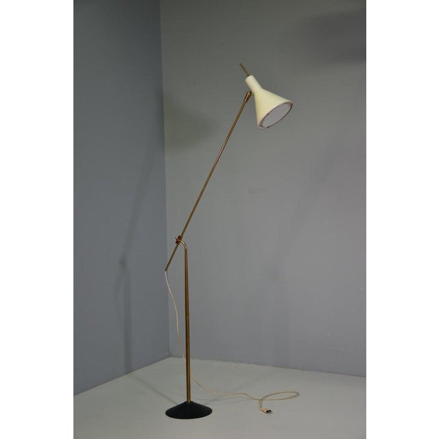 Metal Vintage Brass Floor Lamp from Stilnovo, Italy, 1950 For Sale - Image 7 of 12