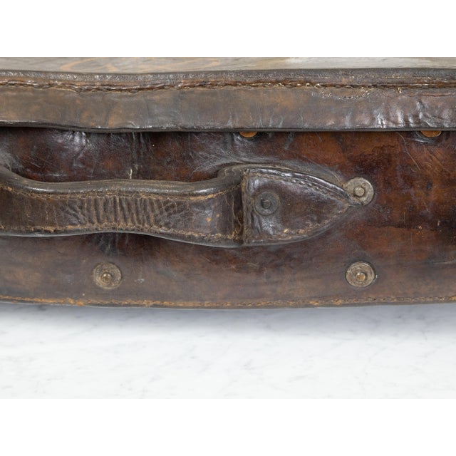 English 19th Century Brown Leather Case with GR Crowned Monogram and Ball Feet For Sale - Image 12 of 12